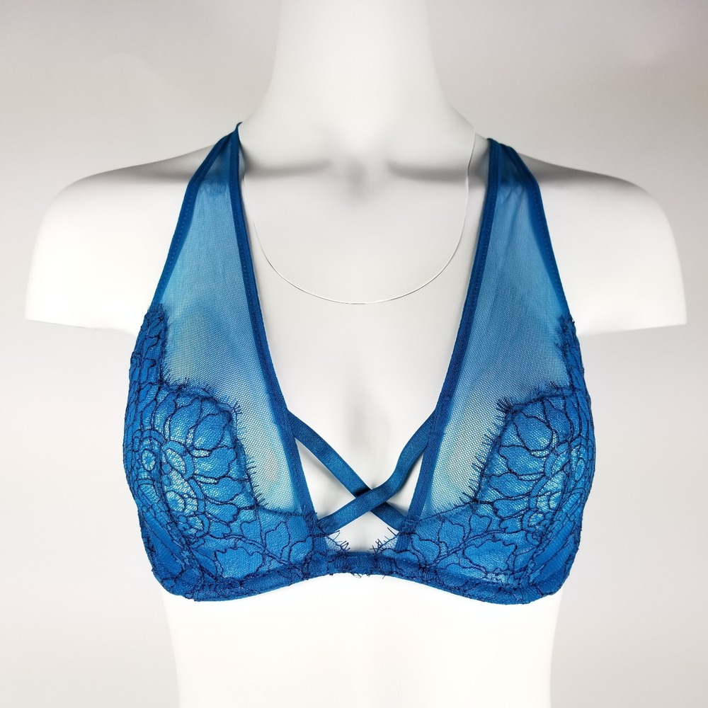 Victorias Secret Womens Bra Size‎ 32 D Very Sexy Unlined Plunge Teal Blue New